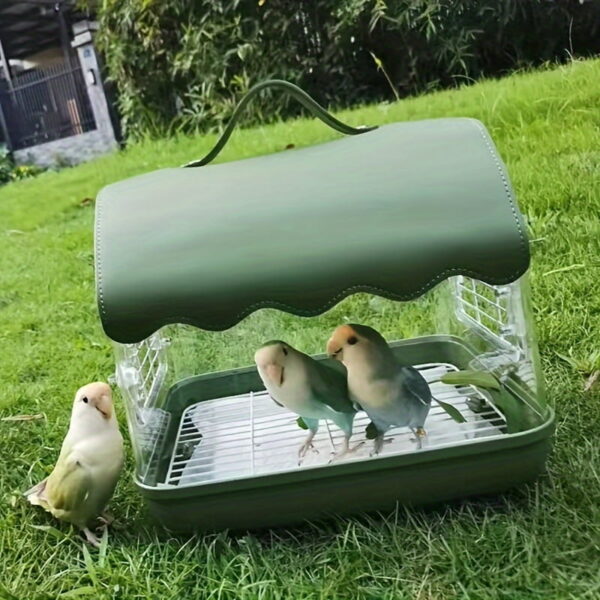 1pc Acrylic Bird Cage With Bird Bag, Parrot Outdoor Ornamental Bird Cage, Can Be Carried Outdoors, Bird Supplies