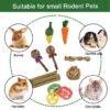 14Pcs Rabbit Toy for Teeth, Bunny Toys, Rabbit Chew Toys, Bunny Chew Toys for Teeth, Loofah Wood Sticks Ball Toys for Rabbits, Guinea Pig, Chinchilla