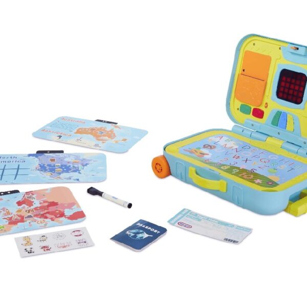 Little Tikes Learning Activity Suitcase Roll and Go Interactive LCD Screen with Music Songs Sounds Travel Phrases to Develop Letters Numbers Shapes and Roleplay for Children Kids Boys Girls Ages 3+