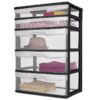 5 Drawer Wide Tower Black