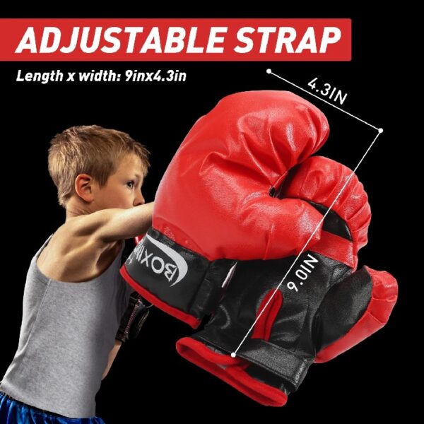 Punching Bag with Boxing Gloves Boxing Bag for Kids Boxing Toy with Adjustable Stand for Boys and Girls Color Black and Red