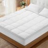 Extra Thick Queen Mattress Topper, Cooling Mattress Pad Cover, Mattress Protector with 8-21 Inch Deep Pocket,White