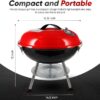 Gas One – 14-inch Portable Barbecue Grill with 3-Point Locking Lid for Heat Preservation – Dual Venting System – Small Charcoal Grill for Backyard, Camping, Boat
