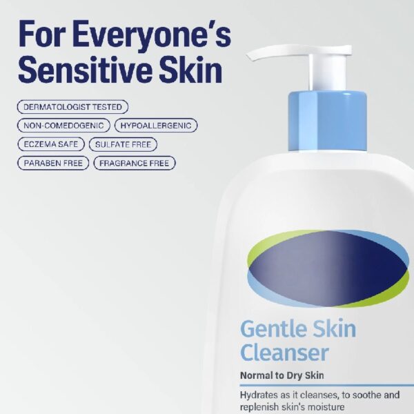 (3 pack) Gentle Skin Cleanser for Dry to Normal Sensitive Skin, 8 oz