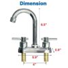 Bathroom Faucet 4inch 2 Handles Centerset Suit for 2 or 3 Mounting Holes, Lavatory Hot and Cold Mixer Tap, Mattle Black