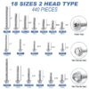 440 Pcs Self Tapping Screws for Metal, 410 Stainless Steel Sheet Metal Screws 1/2