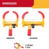 Heavy Duty Trailer Lock Wheel Clamp, Universal Security Tire Lock, Adjustable Anti Theft Lock for Trailers SUV Boats ATVs Motorcycles Golf Cart