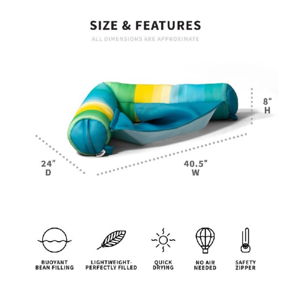 Shaka Sling XL Pool Float, Doubled-Sided Mesh, Quick Draining Fabric, No Inflation Needed, Sweet Shells Berry