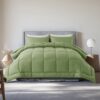 Queen Size 3-Piece All-Season Down Alternative Comforter Set Deep Black | Comforter + Pillow Cases Bedding Set | Hotel Grade Bed in a Bag by