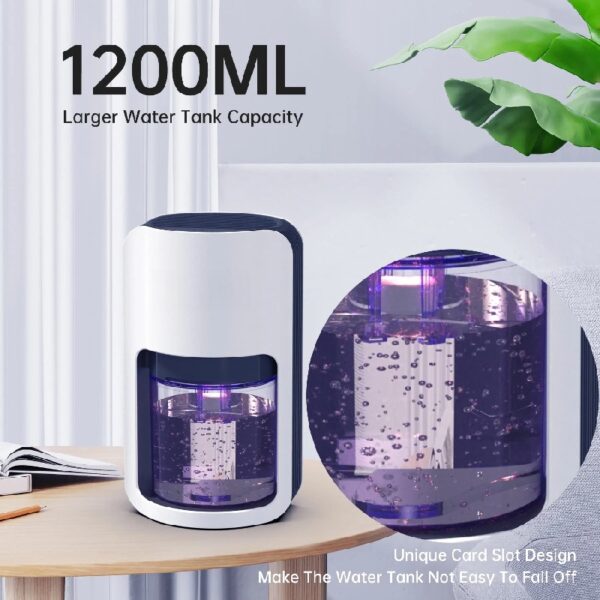 1200ml Ultra Quiet Dehumidifier with Automatic Defrosting for Home, 480 Sq ft