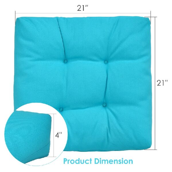 2 PCS 21'' x 21'' Patio Chair Seat Cushion Pads Indoor/Outdoor Turquoise
