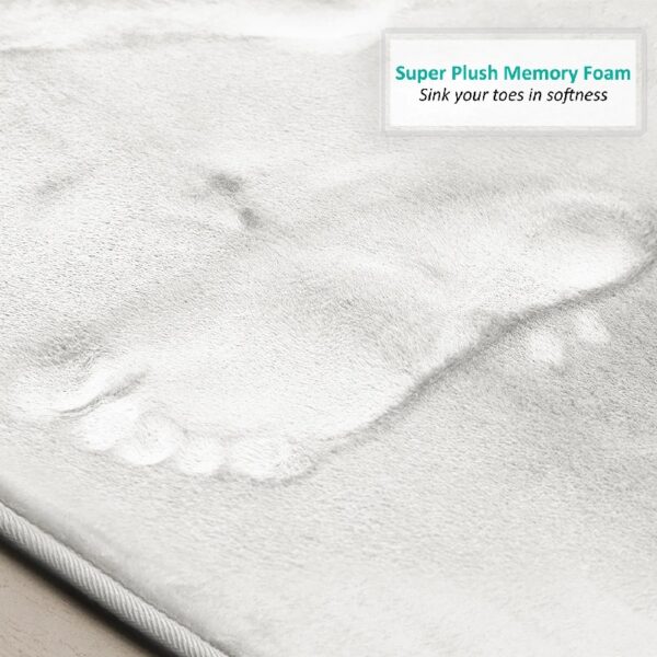 Nestl Set of 3 Absorbent Memory Foam Bath Mat Bathroom Rugs, Gray, Large 20