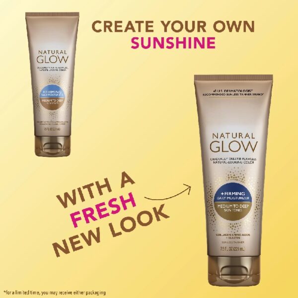 (2 pack) Natural Glow Firming Daily Moisturizer Medium to Tan Sunless Self Tanner Lotion, 7.5 oz