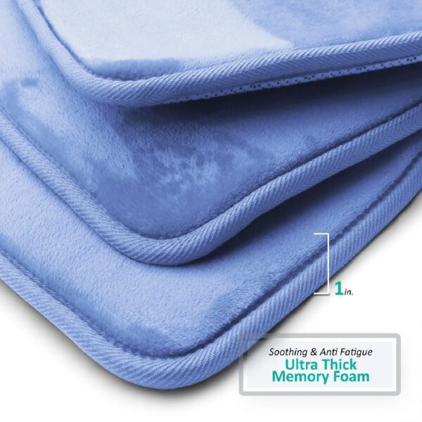Nestl Set of 3 Absorbent Memory Foam Bath Mat Bathroom Rugs, Gray, Large 20