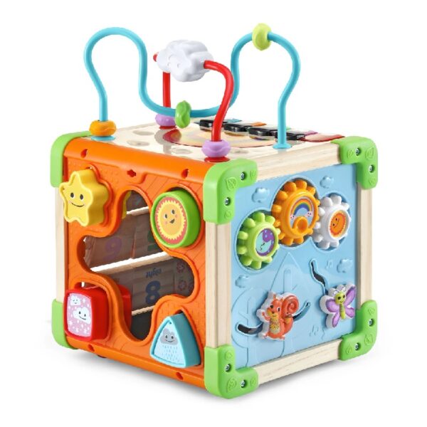 Touch & Learn Wooden Activity Cube - FSC 100% Plastic/Wood 100% FSC-Certified Wood Baby and Toddler Toys