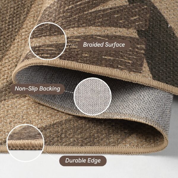 Outdoor Rug Carpet 5'x8' Waterproof Reversible Patio Rug Portable Indoor Outdoor Rug Plastic Straw Rug for Beach RV Camping Garden Picnic Deck Backyard Porch Decor Black