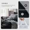 Light Purple Queen Comforter Set - 7 Pieces Reversible Queen Bed in a Bag, Queen Bed Set Light Purple and Grey with Comforters, Sheets, Pillowcases & Shams