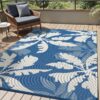 Outdoor Rug Carpet 5'x8' Waterproof Reversible Patio Rug Portable Indoor Outdoor Rug Plastic Straw Rug for Beach RV Camping Garden Picnic Deck Backyard Porch Decor Black