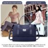 028f6590a71242b4ac52b32d01769c78 Weekender Bags for Women, Travel Duffel Bags with Shoe Compartment,Personal Item Travel Bag for Airlines, Carry on Overnight Tote Bag for women,Beige&Brown