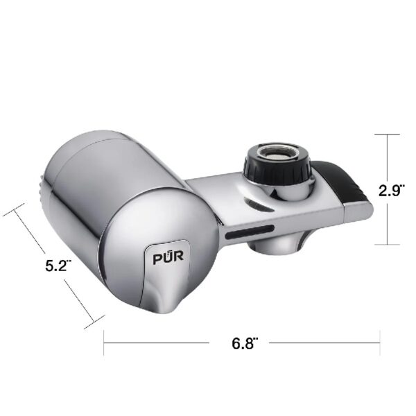 PLUS Faucet Mount Water Filtration System, Horizontal, Black/Chrome, PFM200B