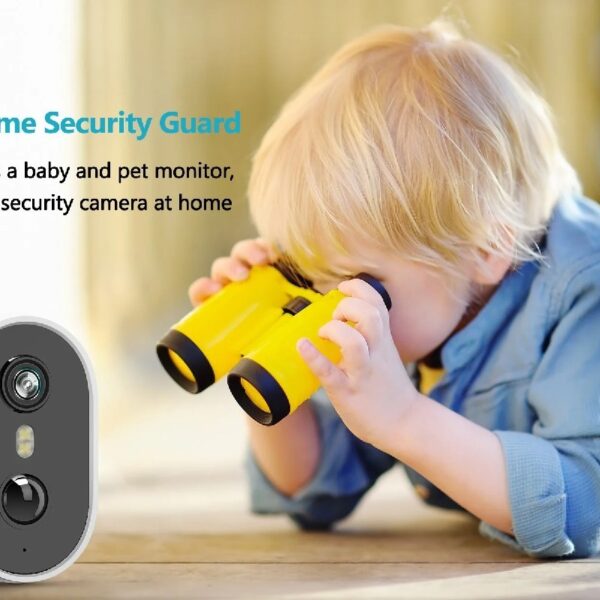 2K Wireless Outdoor Security Camera with Spotlight, Waterproof, PIR Detection, 2.4Ghz Wi-Fi, Rechargeable Battery Powered Home Surveillance Camera with Color Night Vision, 2-Way Audio, White