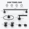 Bathroom Hardware Set, 7 Pieces Bathroom Accessories Set Includes 24