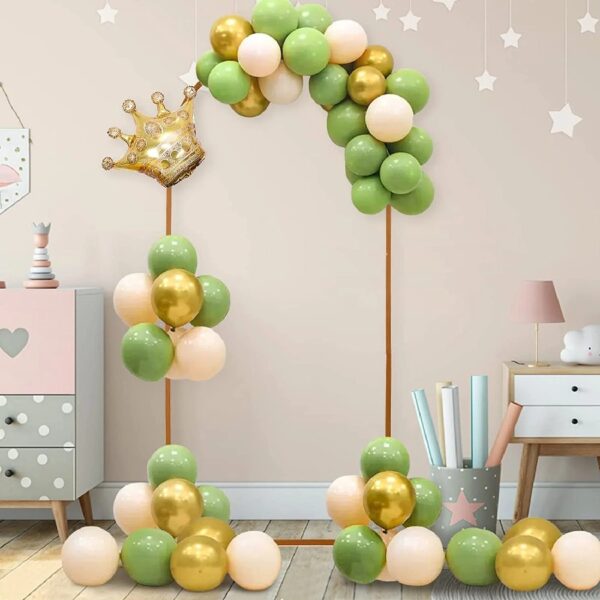 Garfans 7.9FT Wedding Arch  for Birthday Decoration Round Backdrop Stand Circle Balloon Arch Frame Halloween Christmas Parties Garland Stand White