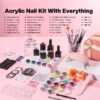 Acrylic Nail Kit with U V Lamp with Everything Starter Nail Kit Set Professional for Beginners
