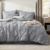 Dorm Bedding Twin Comforter Set - 5 Pieces Pintuck Bed in A Bag with Comforters, Sheets, Pillowcases & Shams