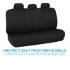 PolyPro Car Seat Covers Full Set in Charcoal on Black – Front and Rear Split Bench for Cars, Easy to Install Cover Set, Accessories Auto Trucks Van SUV