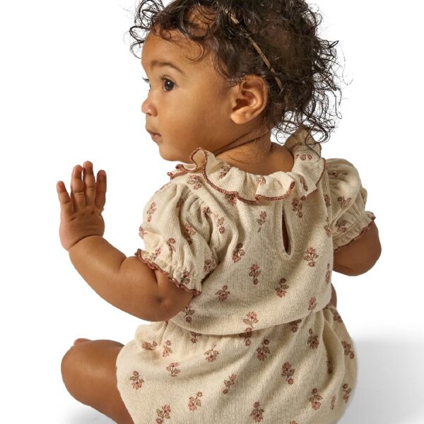 By Gerber Baby Girl Bubble Romper with Flutter Sleeves, Sizes 0/3 Months - 24 Months