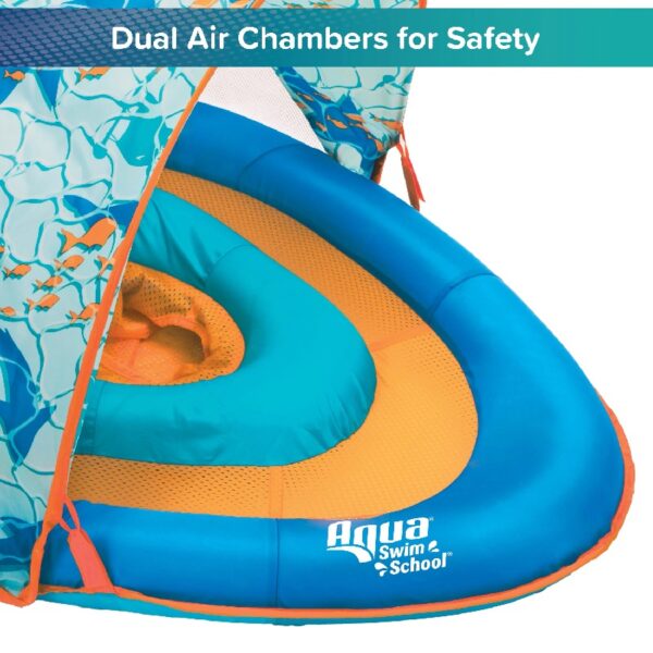Aqua  Grow-with-Me BabyBoat Pool Float for Infants 6-24 Months, Blue Shark