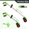 Cordless Weed Eaters, Battery Operated Weed Wacker, Weed Trimmer with 2 Batteries, Electric Grass Trimmer, Electric Edger for Lawns, 24V 650W Grass Cutting Machine, Green