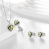 Women Heart Jewelry Set Necklace Earrings Ring 925 Sterling Silver February Birthstone Amethyst Wife Mother Birthday Valentine's Day Gift