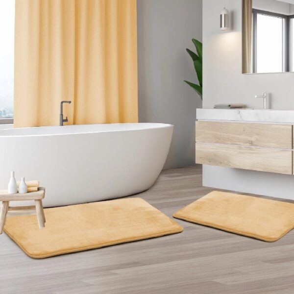 Nestl Set of 3 Absorbent Memory Foam Bath Mat Bathroom Rugs, Gray, Large 20