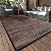 Outdoor Rug Carpet 6'x9' Waterproof Reversible Patio Rug Portable Modern Abstract Indoor Outdoor Rug Plastic Straw Rug for RV Camping Garden Picnic Deck Backyard Porch Decor Gray and White