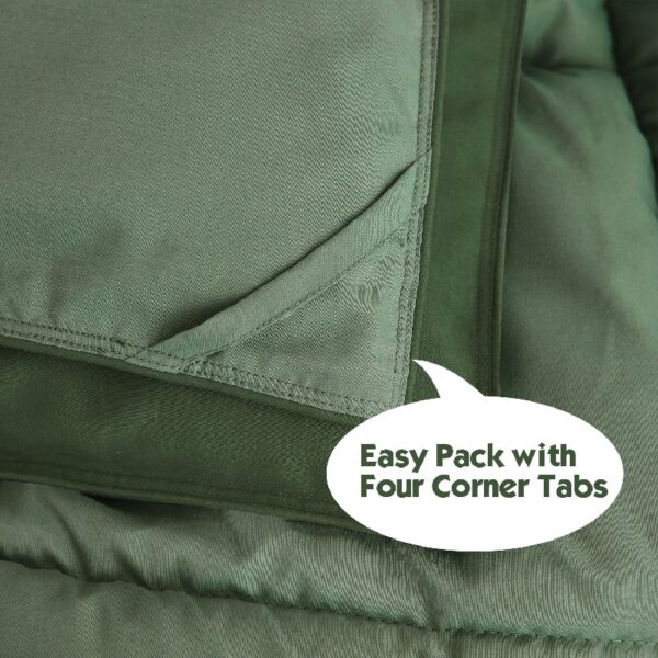 Light Weight Down Alternative Comforter Set, Queen, Green, Reversible