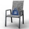 Outdoor Patio Dining Chairs Set of 2,Breathable Seat Fabric and Alloy Steel Frame for Backyard Porch Garden Sunroom , Dark Gray