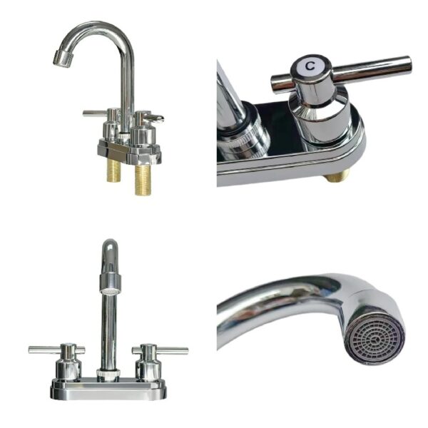 Bathroom Faucet 4inch 2 Handles Centerset Suit for 2 or 3 Mounting Holes, Lavatory Hot and Cold Mixer Tap, Mattle Black