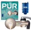 PLUS Faucet Mount Water Filtration System, Horizontal, Black/Chrome, PFM200B