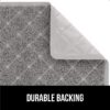 GRIP Cat Litter Box Mat, 35x23, Water Resistant Kitty Litter Trapping Mat, Textured Backing, Easy to Clean, Less Waste and Clean Floors, Kitten Supplies for Indoor Cats, Soft on Paws, Gray
