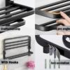 Towel Rack for Bathroom Towel Holder for Bathroom Wall Mounted,Black Towel Bar Storage