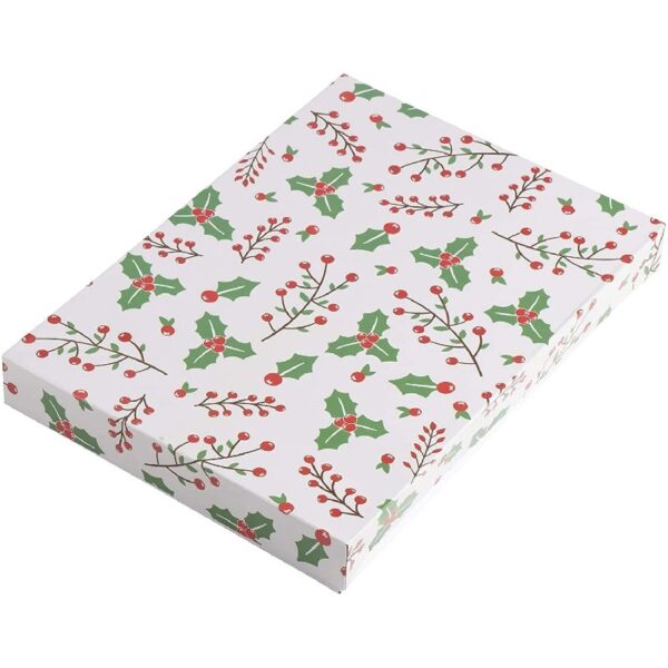 48 Pack Empty Christmas Shirt Boxes, Assorted Size Gift Boxes with Lids, Holiday Boxes for Presents in 4 Festive Designs, Perfect for Xmas Wrapping