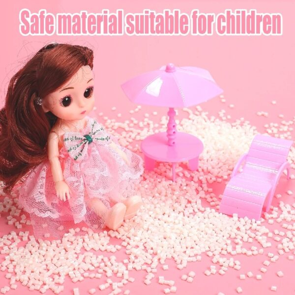 DollHouse with Colorful Light, Pretend Play Toddler Doll House Furniture Sets with 3 Dolls, 9 Rooms DIY , Creative Gift for Girls