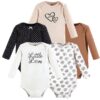 Cotton Long-Sleeve Bodysuits, 5-Pack, Newborn- 24 Months