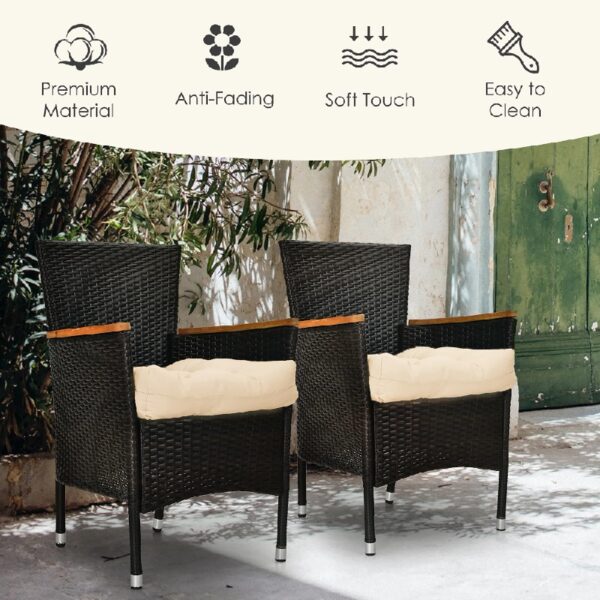 2 PCS 21'' x 21'' Patio Chair Seat Cushion Pads Indoor/Outdoor Turquoise