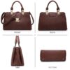 Women Satchel Handbags Top Handle Purse Medium Tote Bag Vegan Leather Shoulder Bag