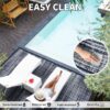 Outdoor Rug Carpet 6'x9' Waterproof Reversible Patio Rug Portable Modern Abstract Indoor Outdoor Rug Plastic Straw Rug for RV Camping Garden Picnic Deck Backyard Porch Decor Gray and White
