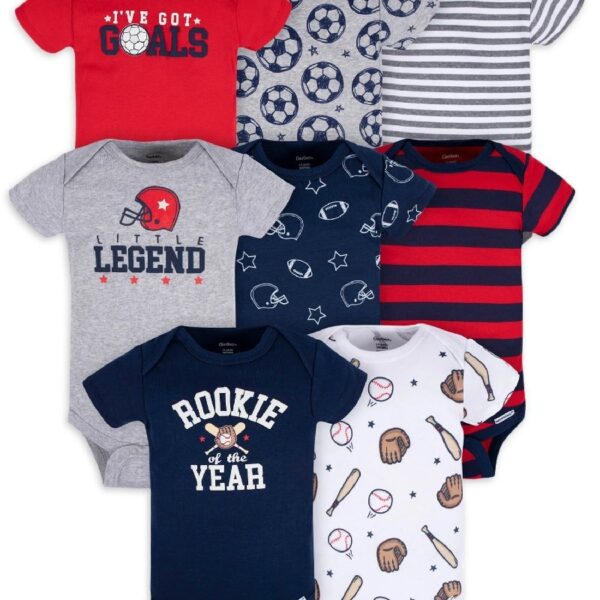Baby Boy Short Sleeves Onesies Bodysuits, 8-Pack, Sizes Newborn-12M