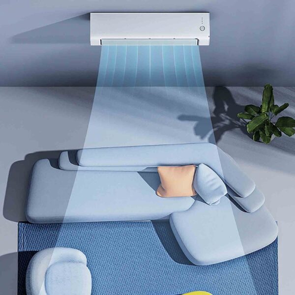 Portable Wall Mounted Airs Conditioners, No Drilling Kitchen Wall Air Conditioner Fan, 2025 New Plug in Air Conditioner, Wall Mounted Fan, for Kitchen, Bedroom, Office (Blue)